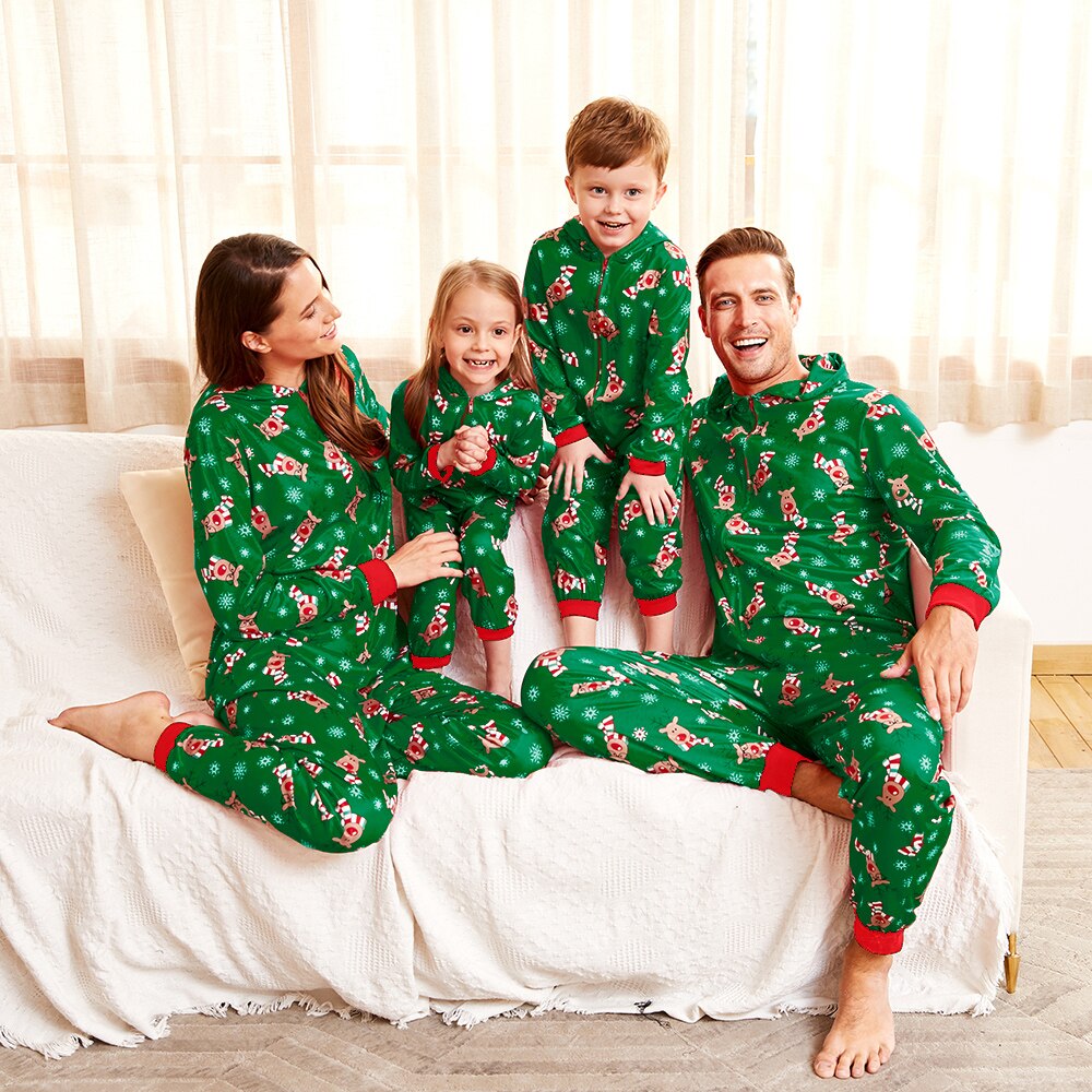 Reindeer Christmas Family Matching Pajama for Dad Mom Kid Family Look