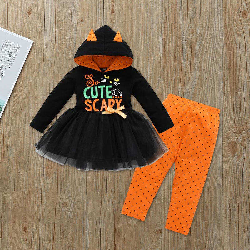 New Spring Autumn Baby Girl Long-Sleeve Halloween 2 Pcs Set