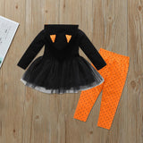 New Spring Autumn Baby Girl Long-Sleeve Halloween 2 Pcs Set