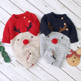 Winter Baby Boy Gir' Christmas Knitted Jumpsuits One Pieces Romper