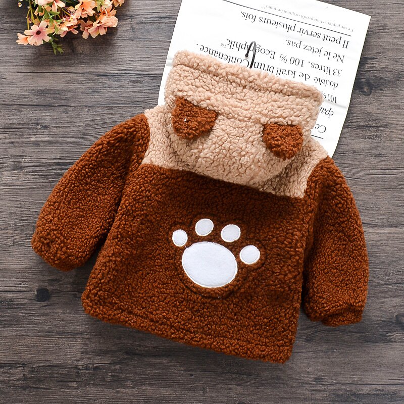 Winter Baby Toddler Boy Girl Fluff Animal Raccoon Hooded Coat Jackets