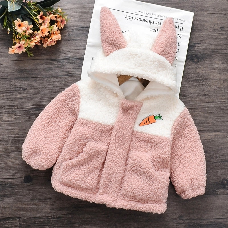 Winter Baby Toddler Boy Girl Fluff Animal Raccoon Hooded Coat Jackets