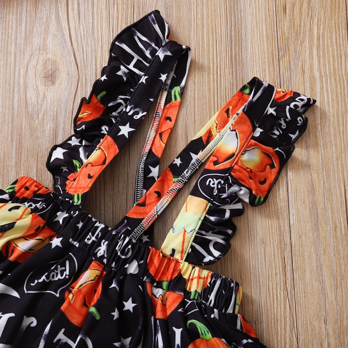 0-24M Baby Girl Halloween Pumpkin Print Long-sleeve Orange Set 2 Pcs