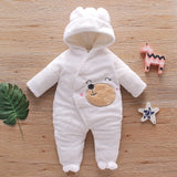 Baby Bear Warm Romper Fleece Hooded Jumpsuit