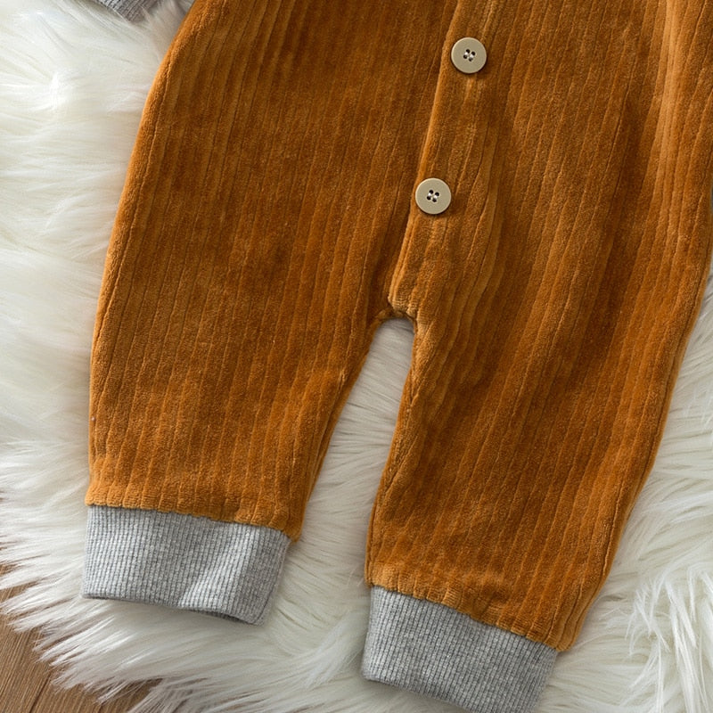 Baby Solid Hooded Jumpsuit Romper