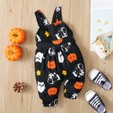 0-18M Baby Girl Halloween Pumpkins Suspender Jumpsuits Pants