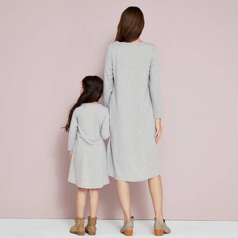 Family Matching Mosaic Mommy and Me Leopard Print Love Heart Dresses