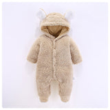 Baby Autumn Winter Cotton Casual Cute Bear Design Jumpsuit Romper