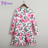 Family Matching Flowers Print Parent Child Dress