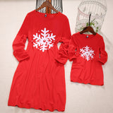 Family Matching Mother Daughter Fashion Parent-Child Christmas Dresses