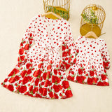 Family Matching Fashion V-Neck Mom And Daughter Dresses