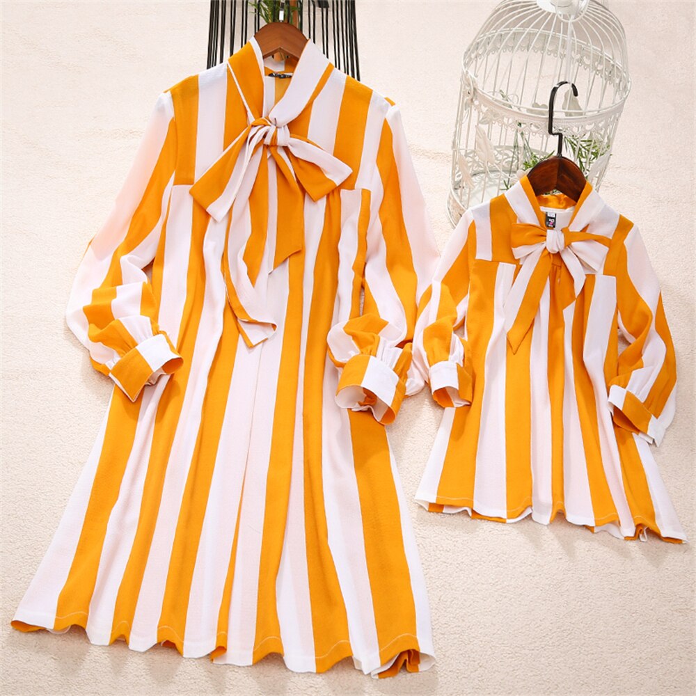 Family Matching Parent-Child Stripe Dresses