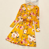 Family Matching Parent-Child Fashion Floral V-Neck Dresses