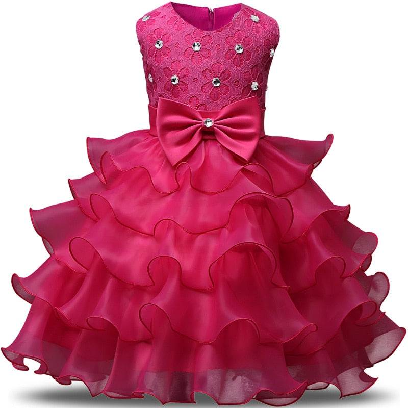Girls Princess Birthday Wedding Evening Dresses Christmas Party Costume 0-8T - honeylives
