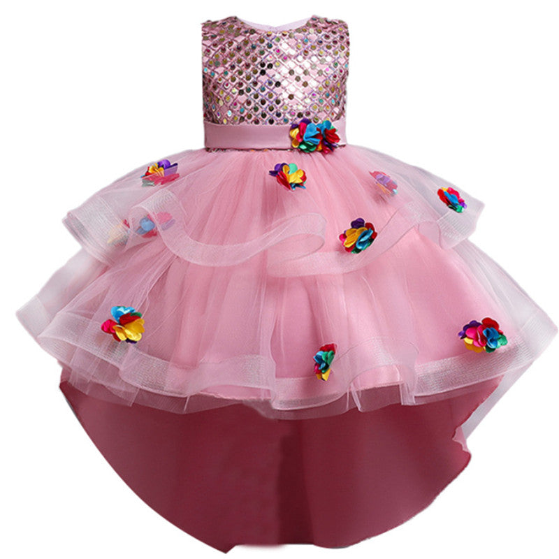 Kid Girl Princess Party Wedding Lace Flower Birthday Dresses