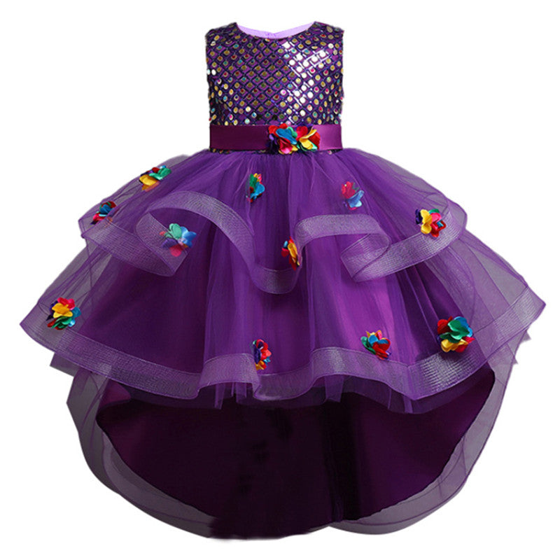 Kid Girl Princess Party Wedding Lace Flower Birthday Dresses