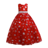 Kid Girls Printed Sleeveless Birthday Party Long Princess Flower Wedding Dresses