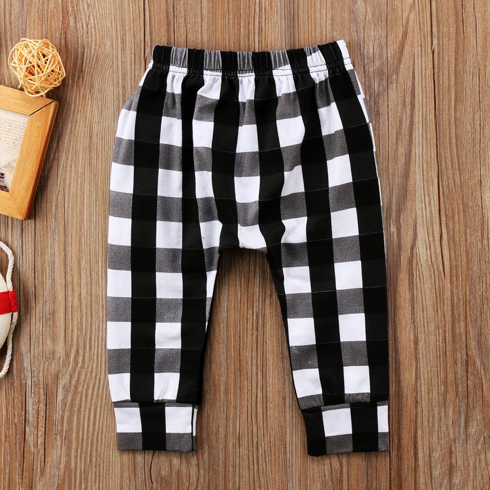 Kid Baby Boy Fashion Plaid Panty Harem Pants Trousers
