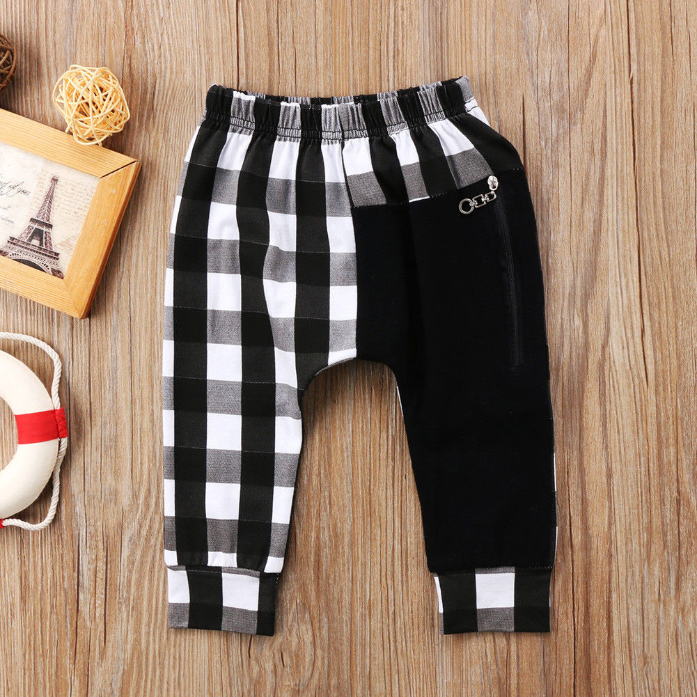 Kid Baby Boy Fashion Plaid Panty Harem Pants Trousers