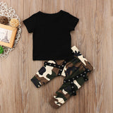 Kid Baby Newborn Boy Camo Outfits 2 Pcs Sets