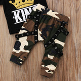 Kid Baby Newborn Boy Camo Outfits 2 Pcs Sets