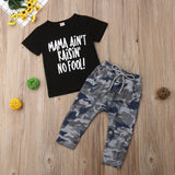 Kid Baby Boy Camouflage Summer Tracksuit Outfit 2 Pcs Sets