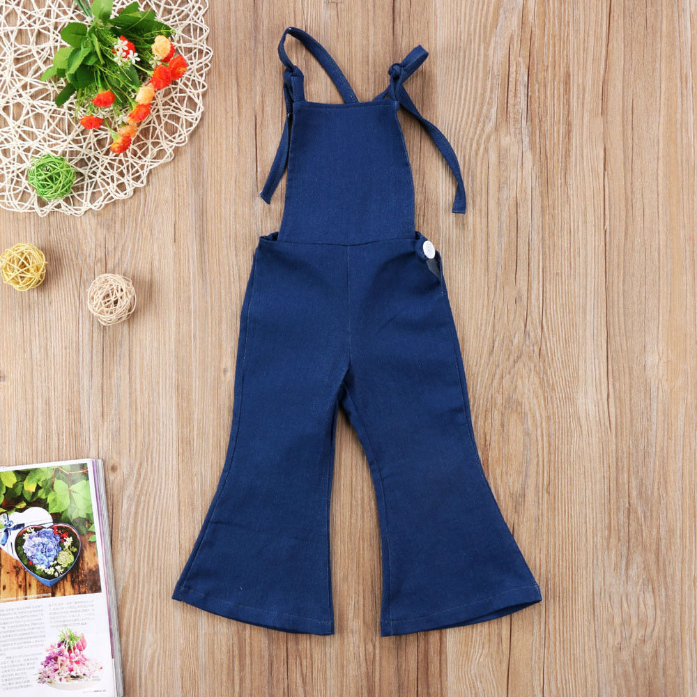 Kid Baby Girl Denim Strap Bib Pants Jumpsuit Playsuit