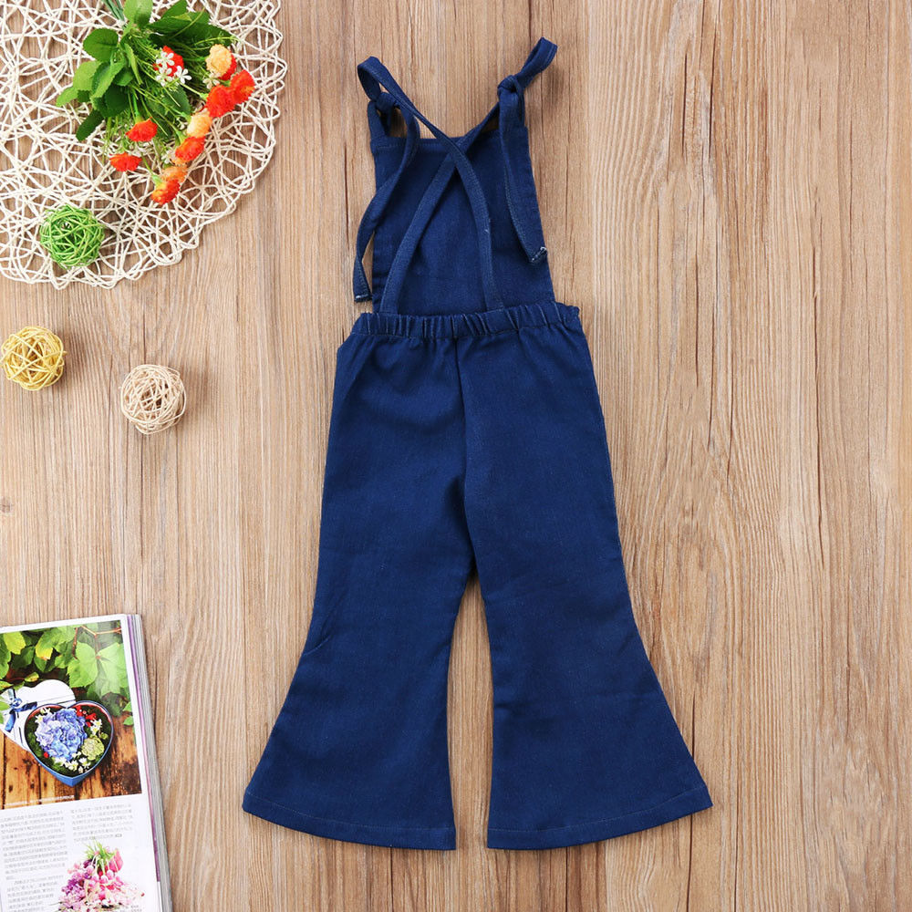 Kid Baby Girl Denim Strap Bib Pants Jumpsuit Playsuit