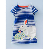 Kid Baby Girl Easter Bunny Stripe Casual Sundress