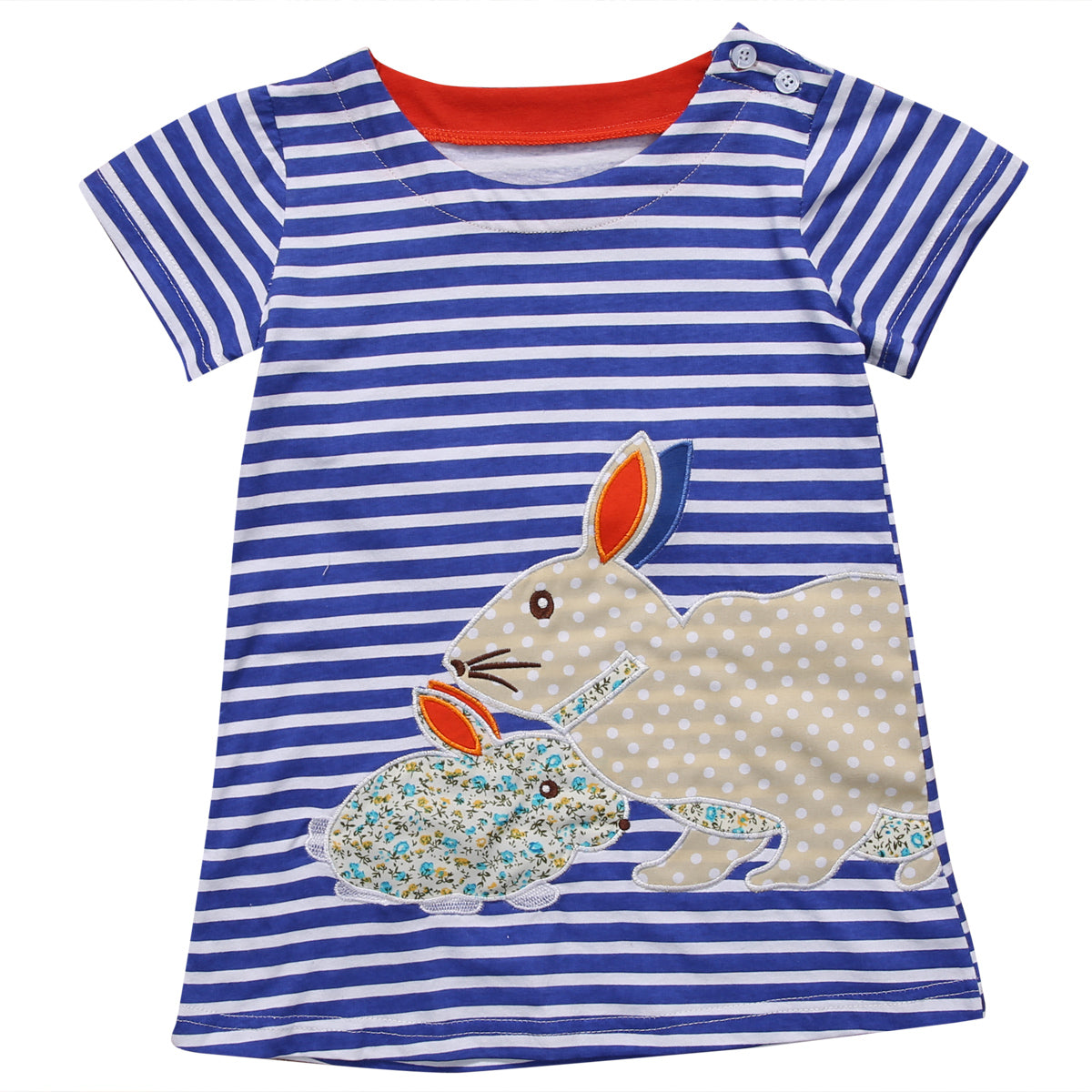 Kid Baby Girl Easter Bunny Stripe Casual Sundress