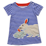 Kid Baby Girl Easter Bunny Stripe Casual Sundress