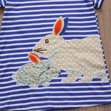 Kid Baby Girl Easter Bunny Stripe Casual Sundress