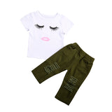 Kid Baby Girl Eyelash Casual Outfits 2 Pcs Sets