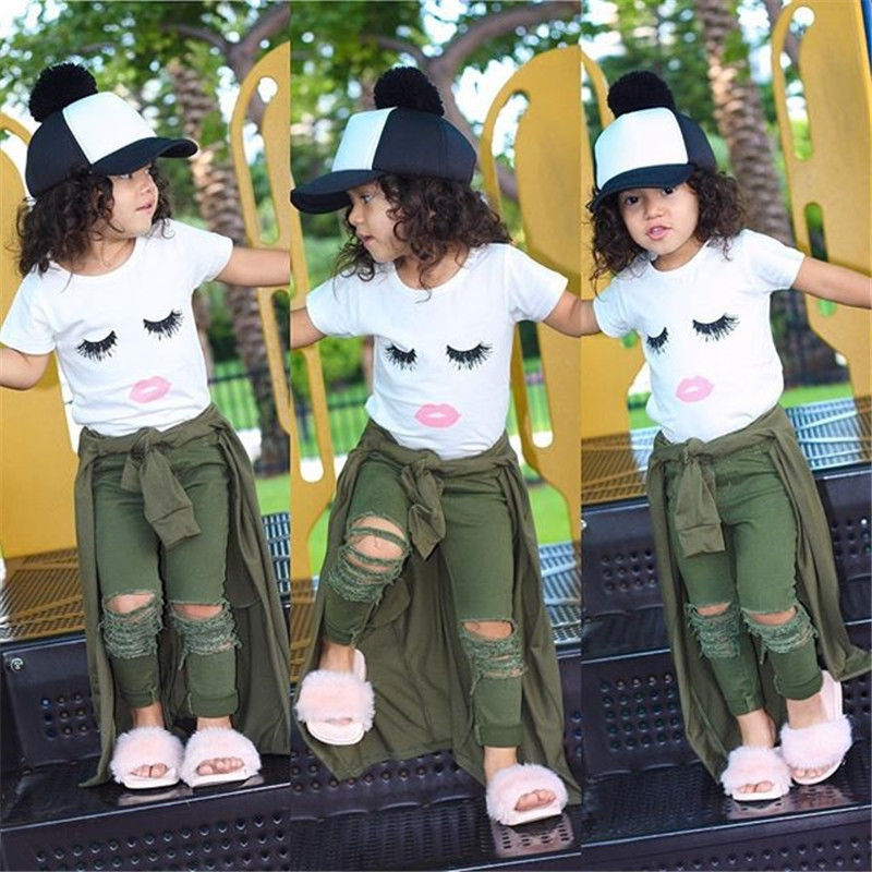 Kid Baby Girl Eyelash Casual Outfits 2 Pcs Sets
