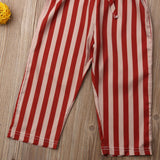 Kid Girl Stripe Jumpsuit Bodysuit Pants Jumpsuits 1-6 Years