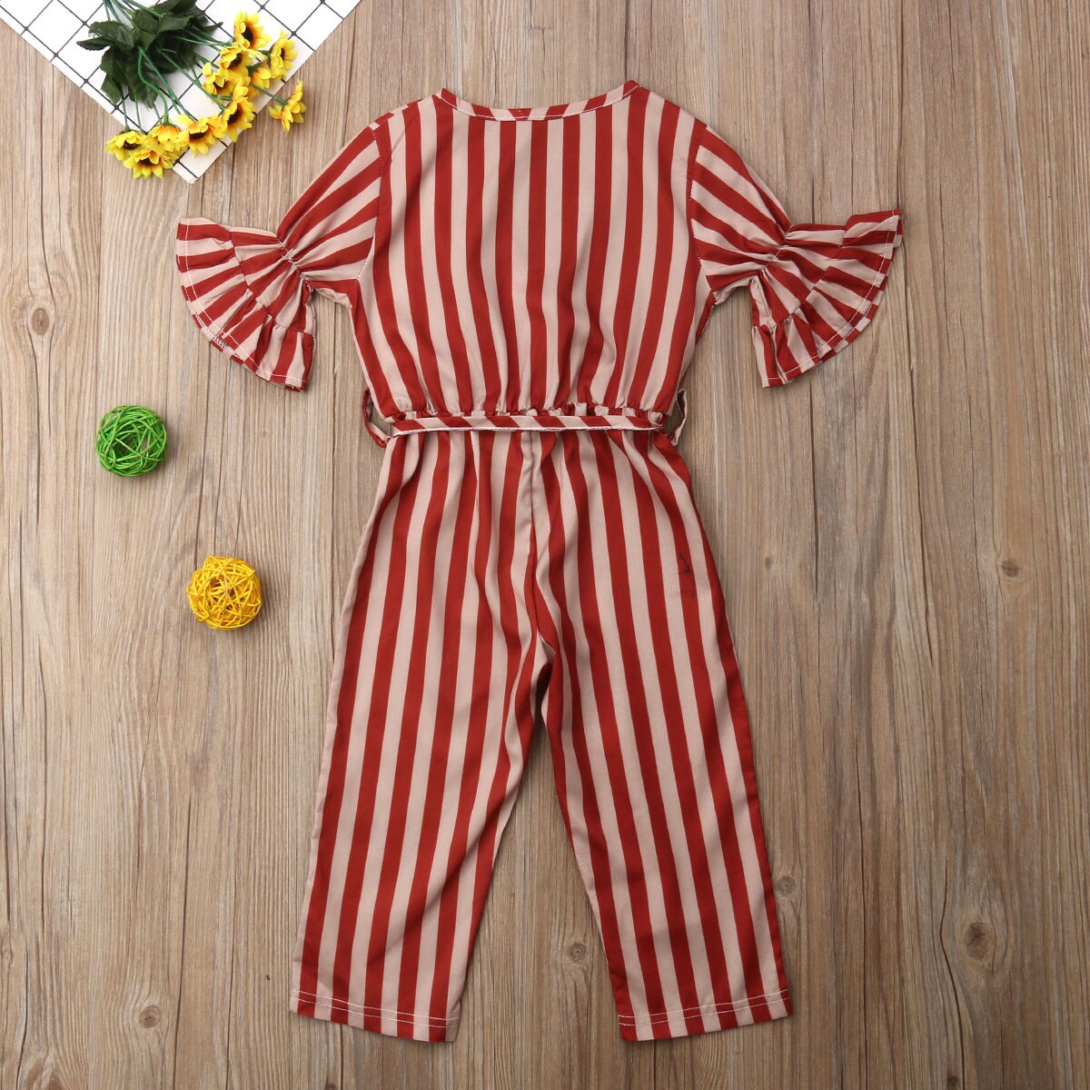 Kid Girl Stripe Jumpsuit Bodysuit Pants Jumpsuits 1-6 Years