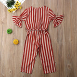 Kid Girl Stripe Jumpsuit Bodysuit Pants Jumpsuits 1-6 Years