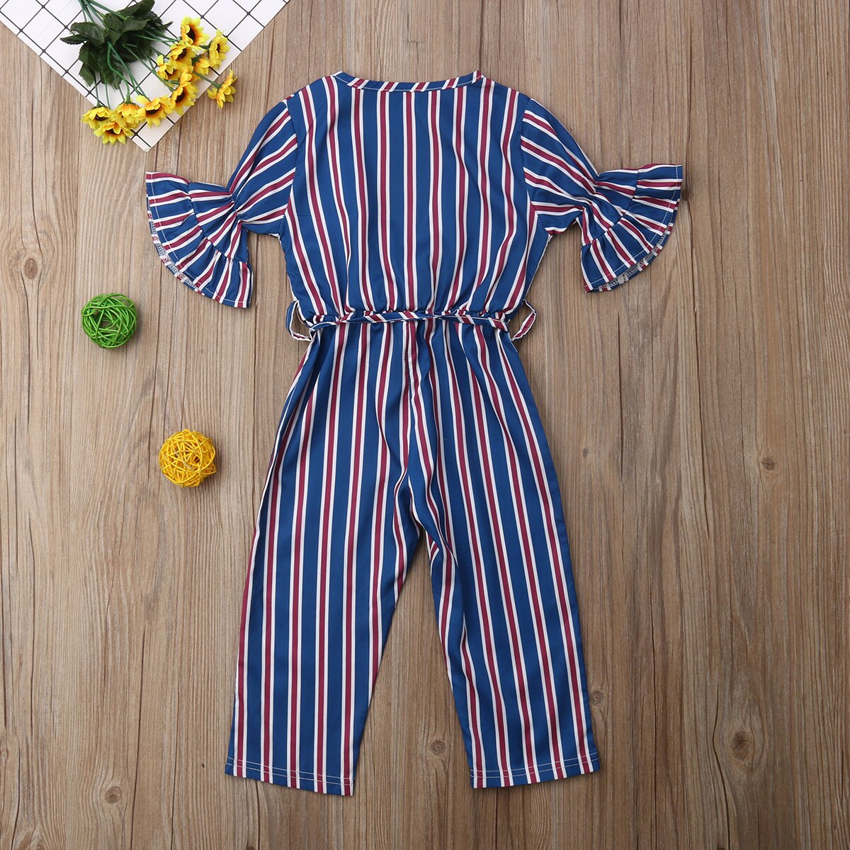 Kid Girl Stripe Jumpsuit Bodysuit Pants Jumpsuits 1-6 Years
