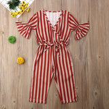 Kid Girl Stripe Jumpsuit Bodysuit Pants Jumpsuits 1-6 Years