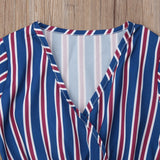 Kid Girl Stripe Jumpsuit Bodysuit Pants Jumpsuits 1-6 Years