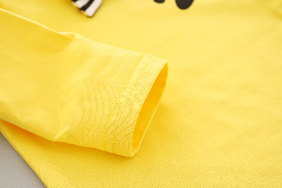 Baby Girl Set Spring Suit Long Sleeved Tops + Stripe Strap 2 Pcs