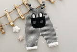 Baby Girl Set Spring Suit Long Sleeved Tops + Stripe Strap 2 Pcs