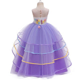 Girl Dress Rainbow Unicorn Party Elegant Flower Lace Tutu Princess Ball Dresses