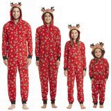 Christmas Family Matching Pajamas Hooded Jumper Sleepwear