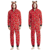 Christmas Family Matching Pajamas Hooded Jumper Sleepwear