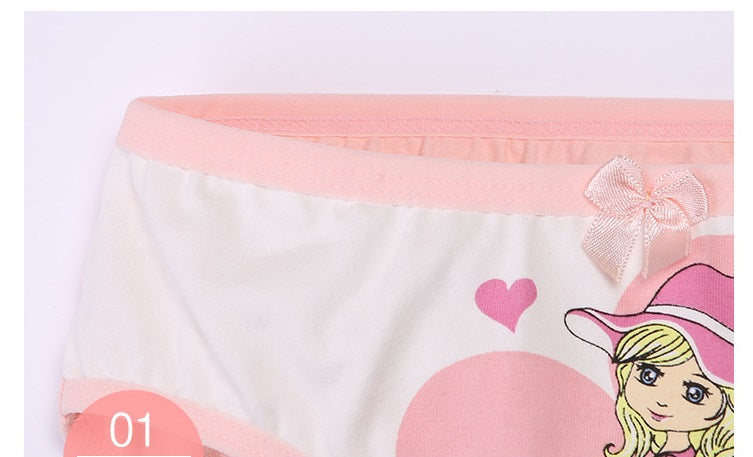Kid Girl Mermaid Printed Cartoon Soft Kawaii Underwear 4 Pieces/Lot
