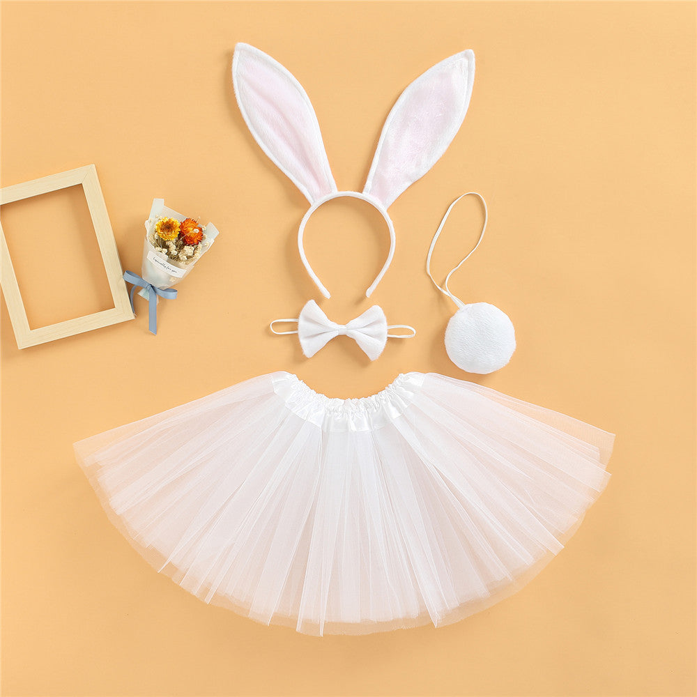 Kid Girl Cute Photography Easter Rabbit Tutu Skirts 2 Pcs
