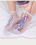 Kids Girls Cute Cartoon Printing Breathable Ice Stockings Crystal Socks
