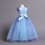 Kid Girls Gradient Flying Sleeve Princess Birthday Party Gown Flower Dress