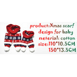 Girls Fashion Christmas Festive Winter Snow Print Warm Scarf Hats